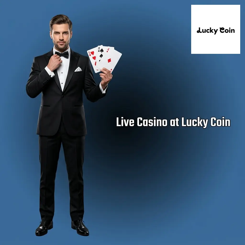 Live Casino at Lucky Coin featuring professional dealers, HD streams, blackjack, roulette, baccarat, poker, and live game shows