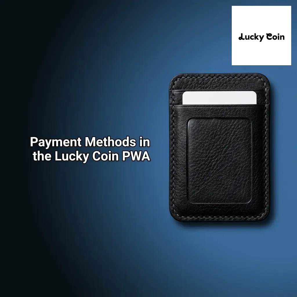 Lucky Coin PWA payment methods including Bitcoin, Ethereum, USDT, USDC, Solana, Dogecoin, and Visa/Mastercard options