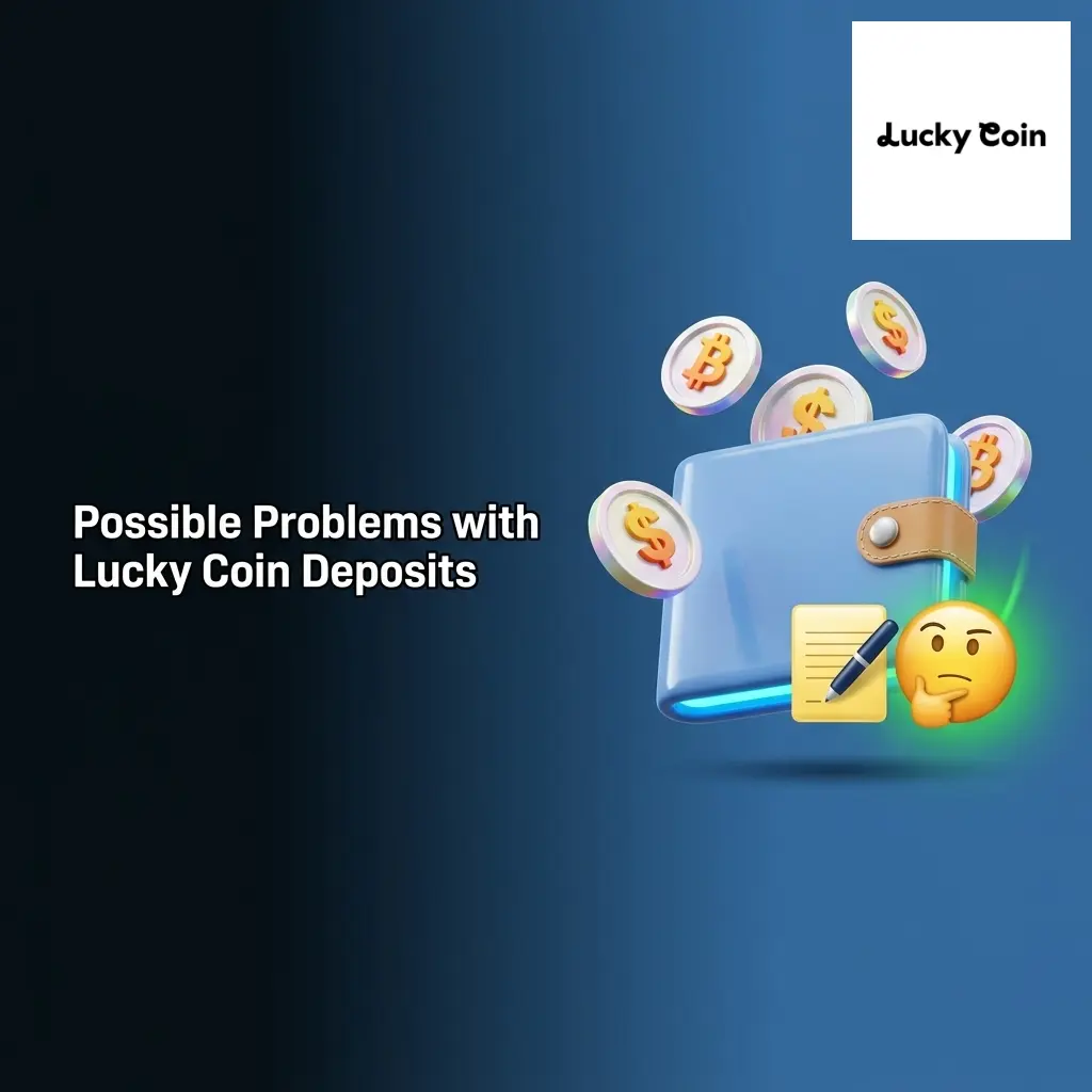 Common Lucky Coin deposit problems including declined cards, crypto delays, wrong wallet address, and account verification issues