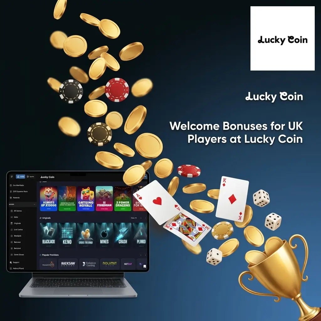 Lucky Coin UK welcome bonus showing up to 35% cashback and rakeback rewards programme for new players